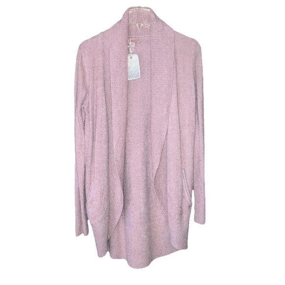 Barefoot Dreams Cozychic Lite Circle Cardigan Sweater Teaberry Pink Small NWT - Picture 4 of 6